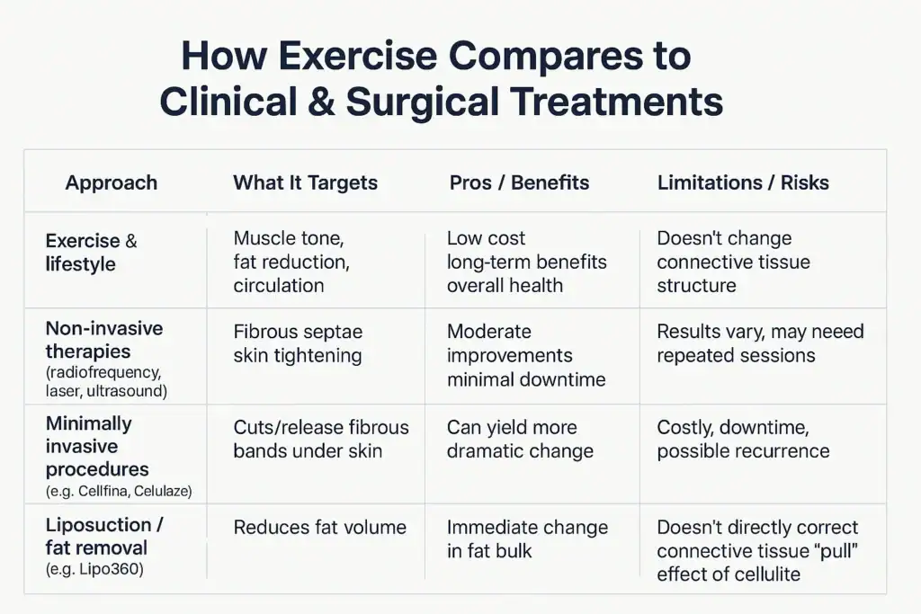 Sculpting Your Bum: Can Toning Exercises Really Reduce Cellulite? 2 How exercise compares to treatments from Lipo 360 Bracknell