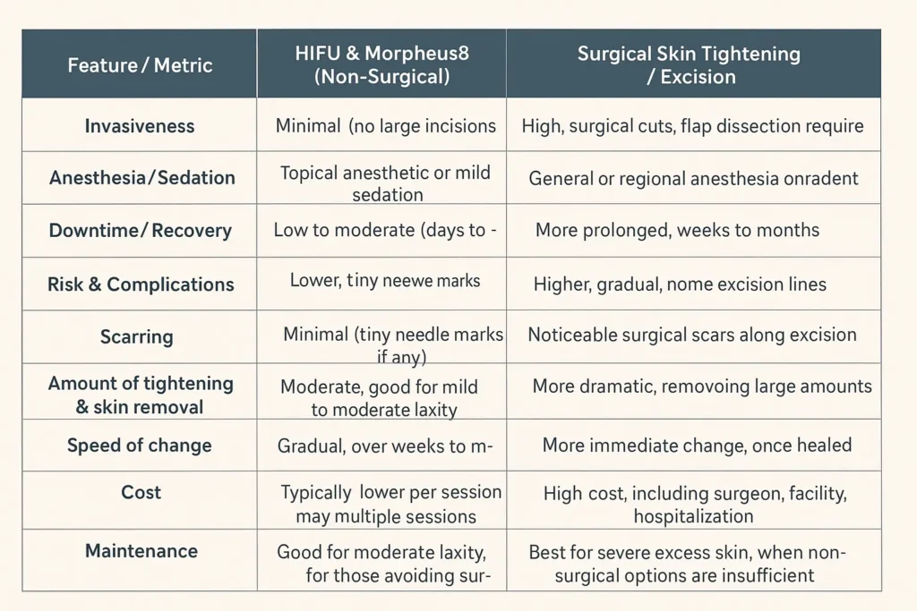 The Science of Skin Tightening 2 Table of skin tightening Bracknell benefits compared to surgical options